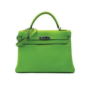 Hermes Kelly 32 Lime and Vert Green Candy Bag
