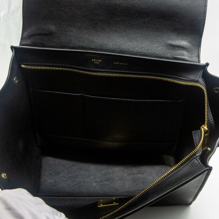 Túi xách Céline Black Croc Embossed Leather and Suede Medium Trapeze Bag CL0001