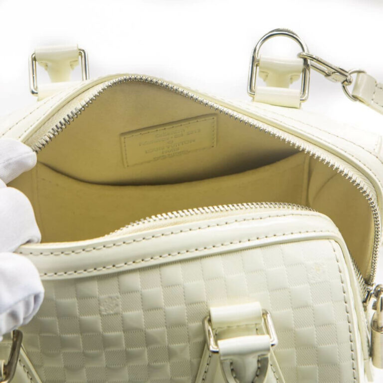 Túi xách Louis Vuitton White Damier Facet Speedy Cube PM Bandouliere with Strap LV00022