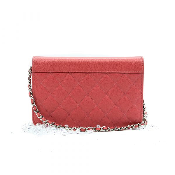 Chanel Thread Around Wallet on Chain Quilted Caviar C08