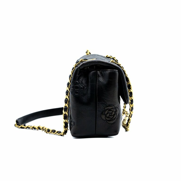 Chanel Women Flap Bag with Top Handle in Lambskin-Black C16