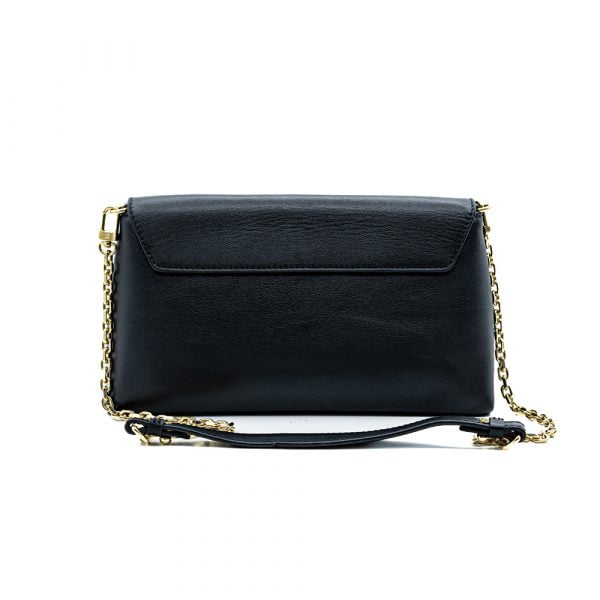Louis Vuitton Black Love Note Chain Clutch Leather Shoulder Bag LV00035