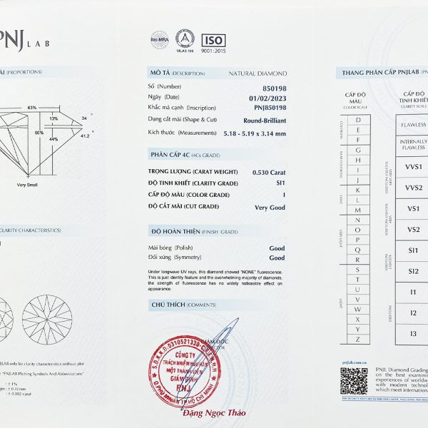 Kim cương 5.18 - 5.19 SI1 I DM00088