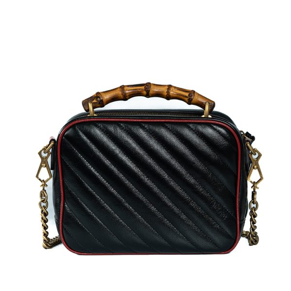 Túi xách Gucci Marmont Shoulder Bag Bamboo Top Black Handle G00039