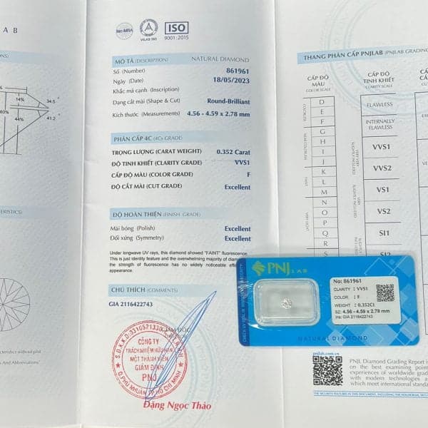 Kim cương 4.56 - 4.59 VVS1-F BRI2309382