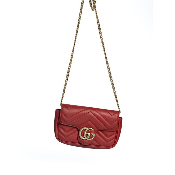 Túi xách Gucci Red Super Mini GG Marmont Matelassé Bag G00047