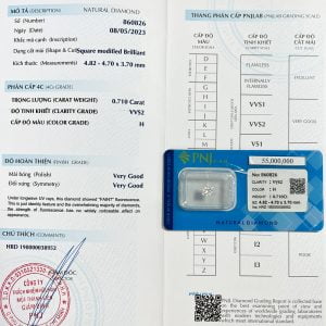 Kim cương Princess 4.82 - 4.70 VVS2-H TDI2310022