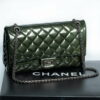 Chanel Classic Patent Màu Xanh Khóa Bạc C29