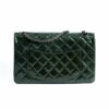 Chanel Classic Patent Màu Xanh Khóa Bạc C29