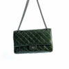 Chanel Classic Patent Màu Xanh Khóa Bạc C29