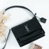 Saint Laurent Sunset Medium Leather Crossbody Bag in Black YSL04