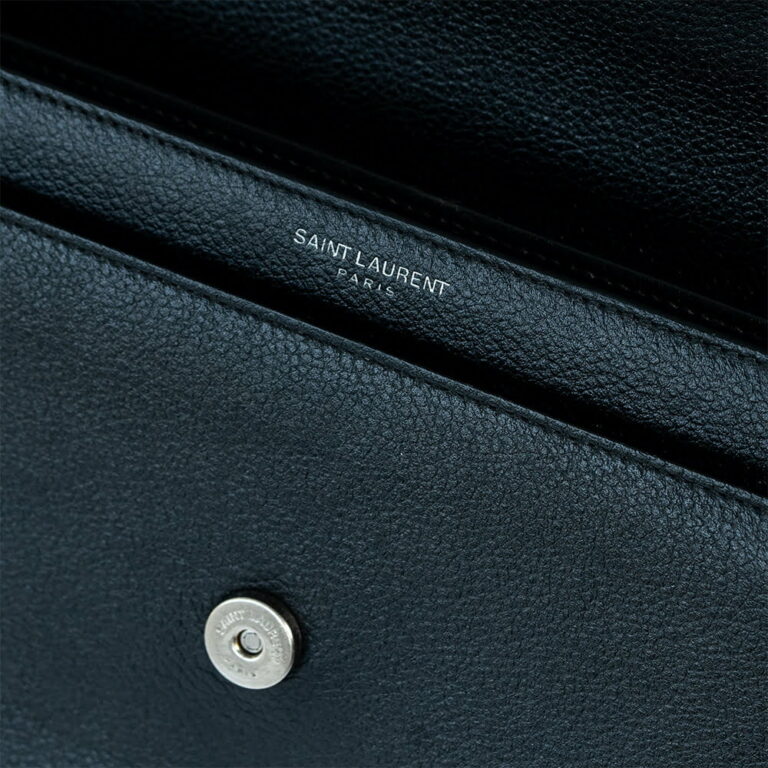 Saint Laurent Sunset Medium Leather Crossbody Bag in Black YSL04