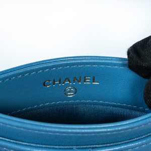 Card Holder Chanel C19 Màu Xanh Ngọc C32