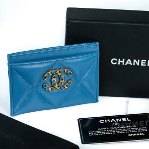 Card Holder Chanel C19 Màu Xanh Ngọc C32