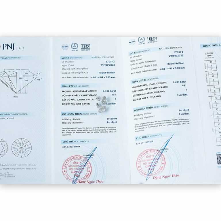 Đôi bông tai kim cương 585-0.747 BDU2321090