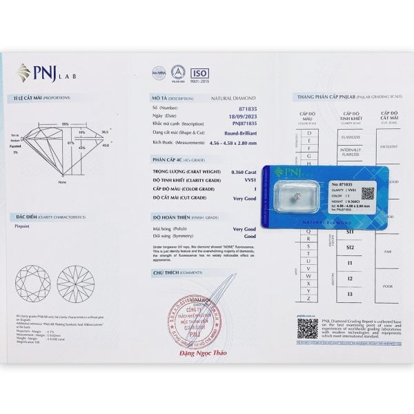Kim cương 4.56 - 4.58 VVS1-I ADO2319439