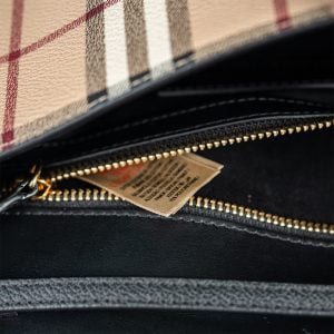 Burberry Small Loxley Haymarket Knight Check Coated Canvas Crossbody Black BB0012