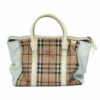 Burberry Haymarket Patent Colours Medium Chatton Check Tote White XAD2327254