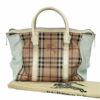 Burberry Haymarket Patent Colours Medium Chatton Check Tote White XAD2327254