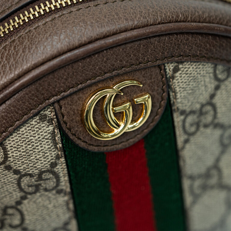 Gucci GG Supreme Mini Round Ophidia Backpack Brown VTA2329292