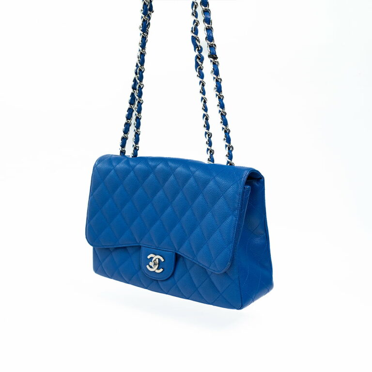 Chanel Blue Caviar Quilted Jumbo Single Flap Bag BIT2333564
