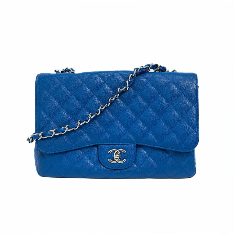 Chanel Blue Caviar Quilted Jumbo Single Flap Bag BIT2333564