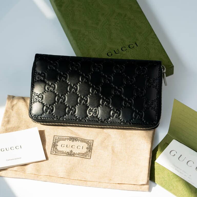 Gucci GG Marmont Zip Around Women's Men's Long Wallet Leather Black KVC2332162