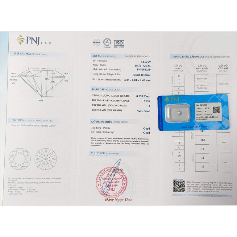 Kim cương 4.01 - 4.04 VVS2-E BIH2335560