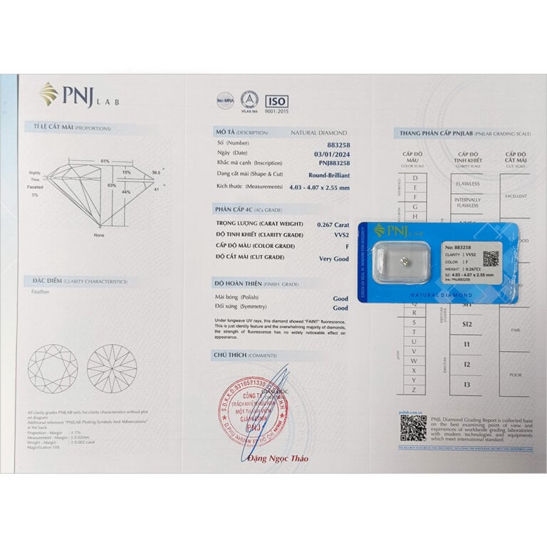 Kim cương 4.03 - 4.07 VVS2-F BIH2335546