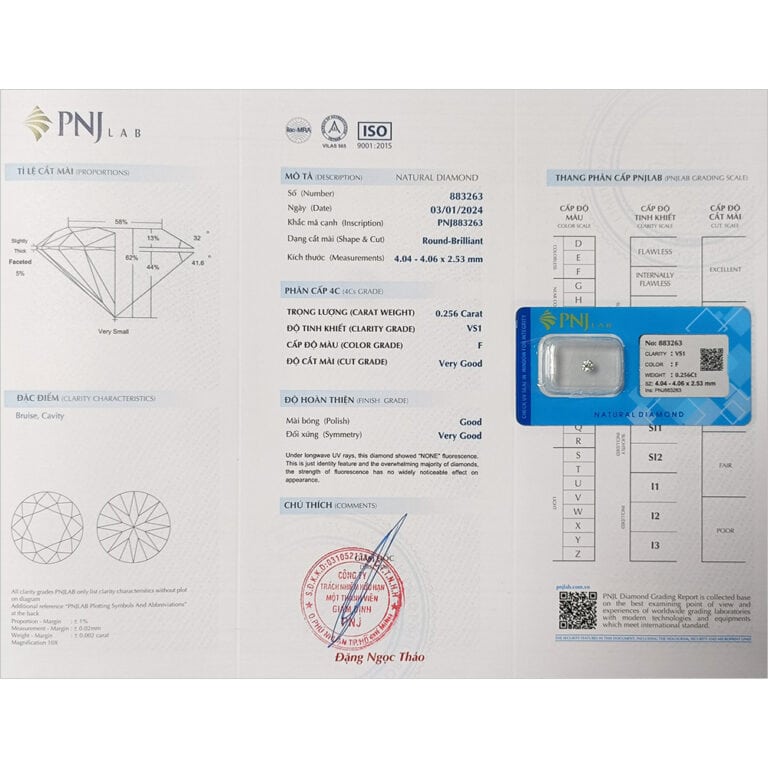 Kim cương 4.04 - 4.06 VS1-F BIH2335534