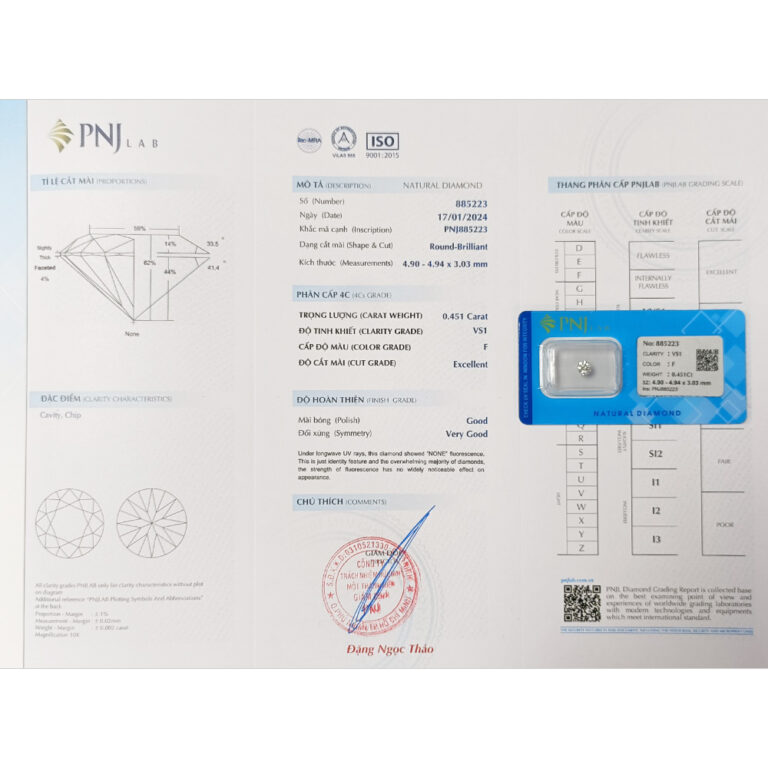 Kim cương 4.90 - 4.94 VS1-F BDE2401219