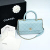 Túi xách Chanel Coco 9.5 Caviar màu xanh CAS2402964