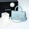 Túi xách Chanel Coco 9.5 Caviar màu xanh CAS2402964