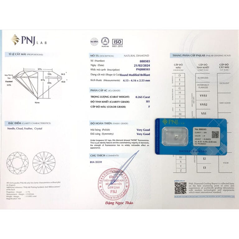 Kim cương 4.13 - 4.16 SI1-F KGI2403397