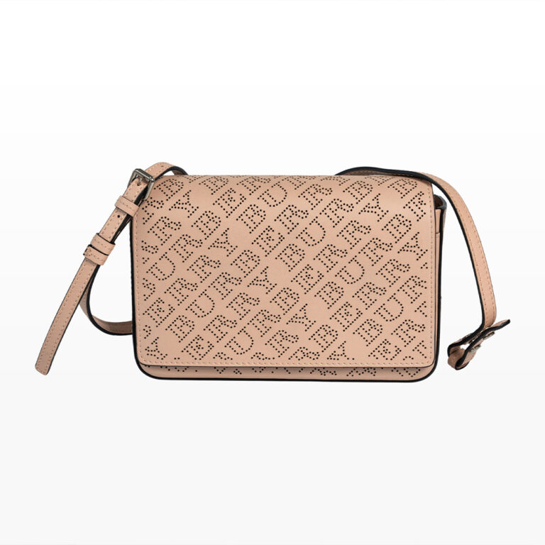 Túi xách BURBERRY Pale Fawn Pink Perforated Leather Hampshire