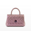 Túi xách Chanel Small Quilted Coco Handle Iridescent Pink Caviar Rainbow Hardware