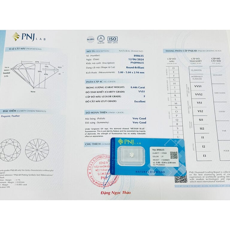 Kim cương 5.00 - 5.04 VVS1-F DAN2416751