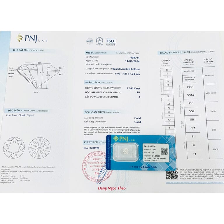 Kim cương 6.96 - 7.05 SI1-E NTG2417313