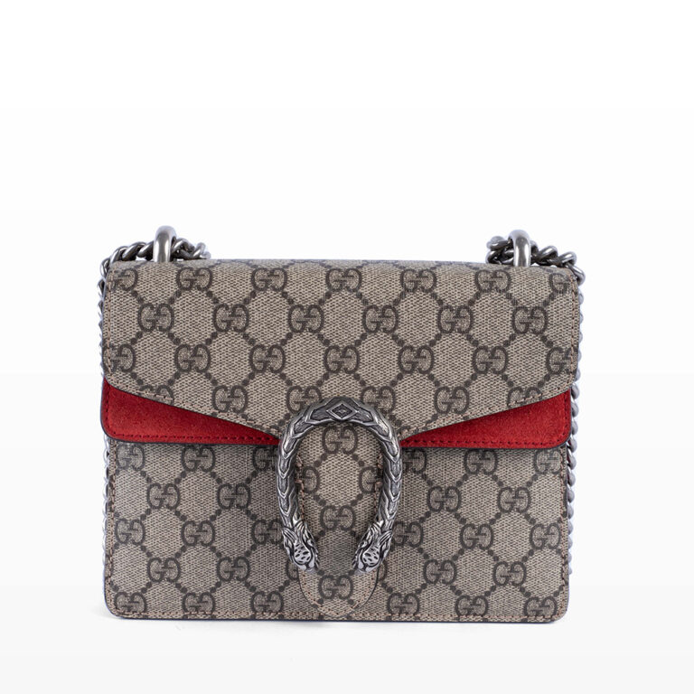 Gucci GG SUPREME Dionysus Mini Bag with Red HAN2421954