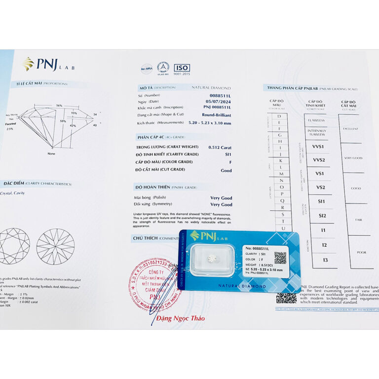 Kim cương 5.20 - 5.23 SI1-F KVC2421518