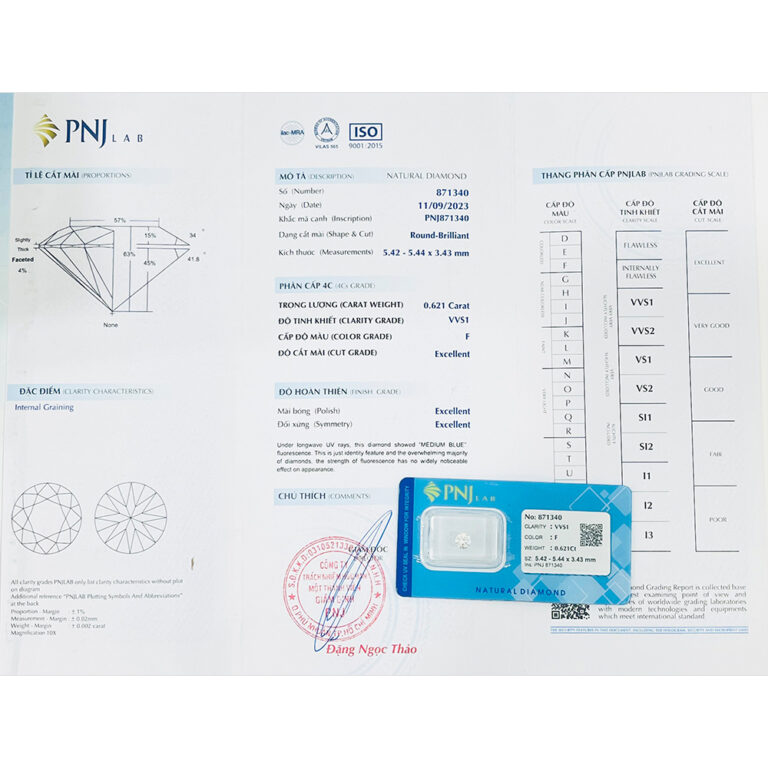 Kim cương 5.42 - 5.44 VVS1-F TEL2419831