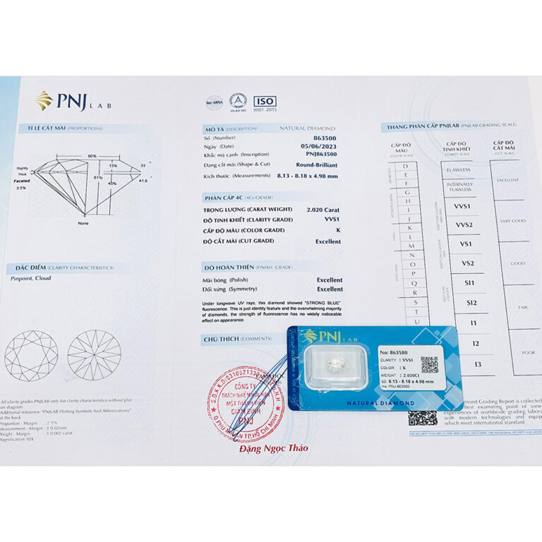 Kim cương 8.13 - 8.18 VVS1-K PNH2422805