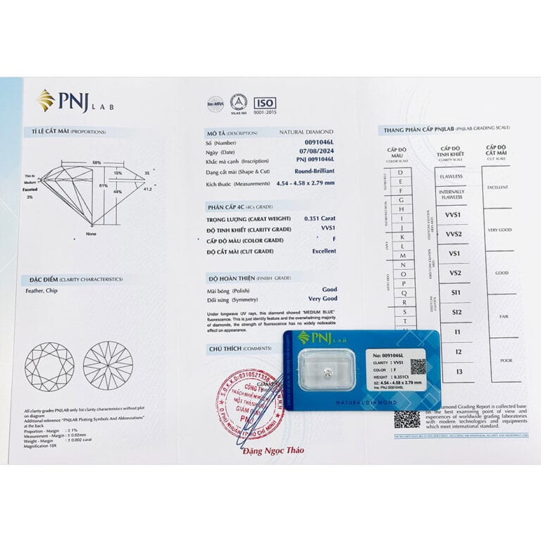 Kim cương 4.54 - 4.58 VVS1-F BIH2424876