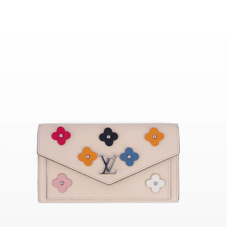 Ví Louis Vuitton Calfskin Flowers My Lockme Creme