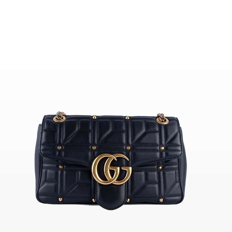 Túi xách Gucci Marmont Studded Matelassé Shoulder Bag Black