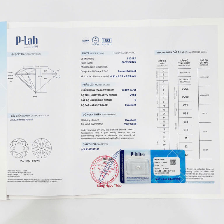 Kim cương viên 4,31 - 4,33 E VVS1 P-LAB PNH2446575