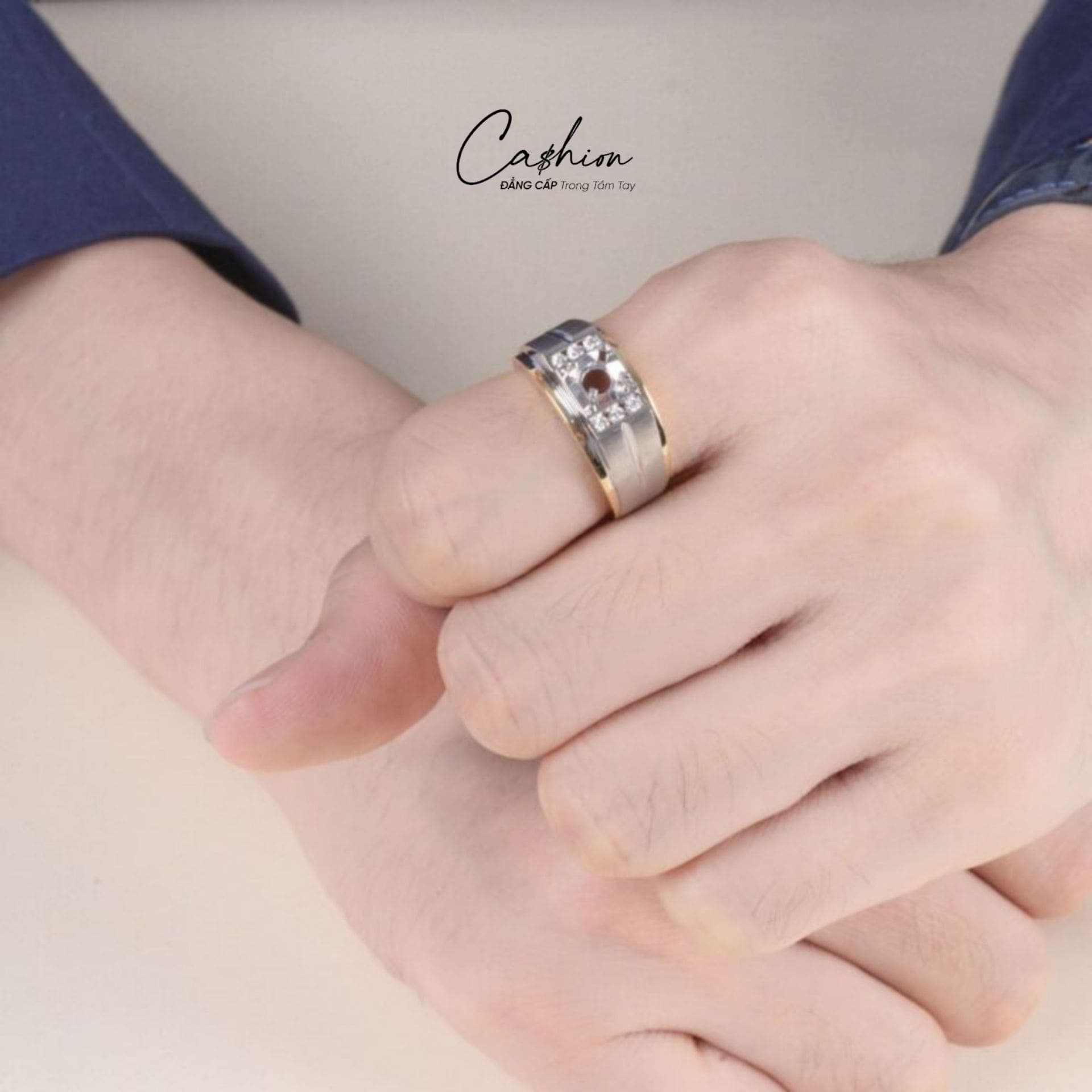 Ảnh: Vỏ nhẫn kim cương vàng trắng 14k Cashion