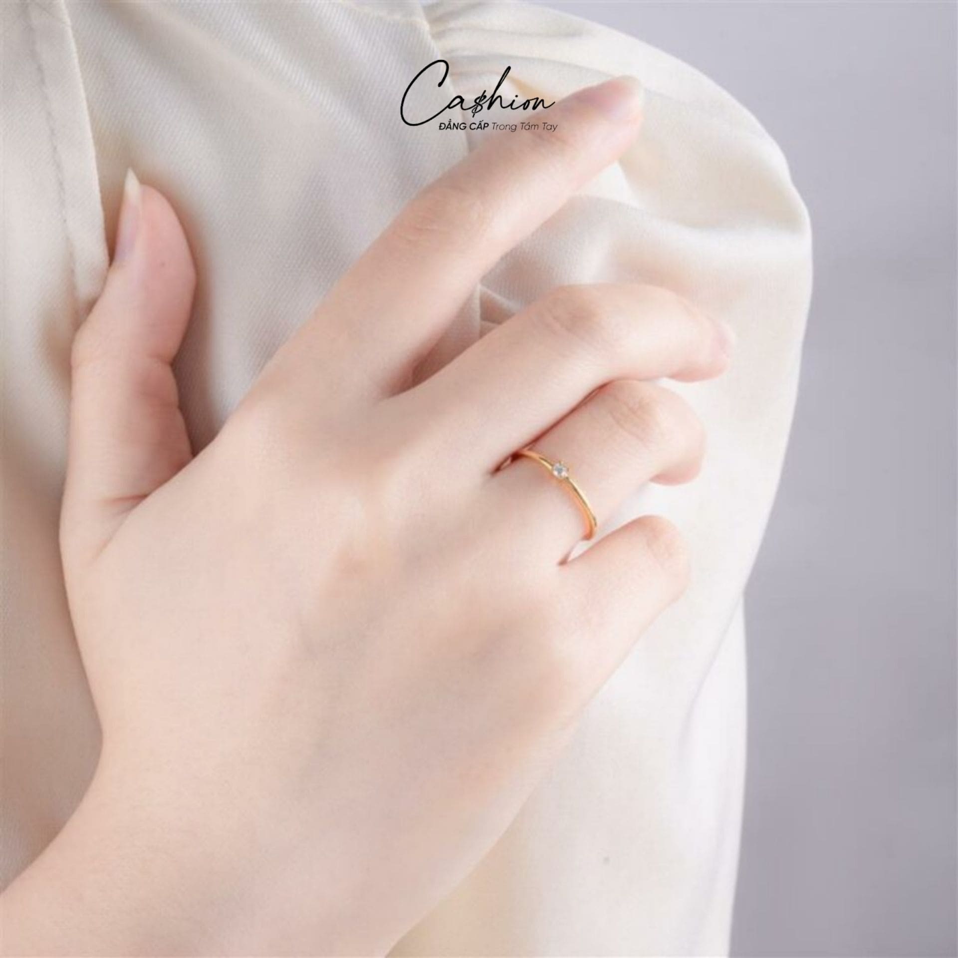 Ảnh: Nhẫn kim cương nữ Solitaire trơn 416