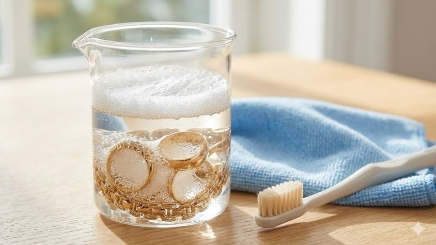 Ảnh: Vệ sinh trang sức vàng và nhẫn vàng