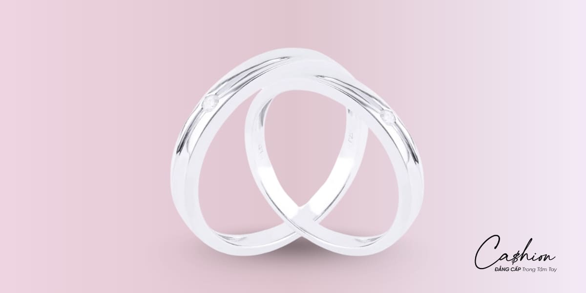 Ảnh: Nhẫn cưới kim cương minimalist NNA.NT1T18NA - NNU.NT1T18NU